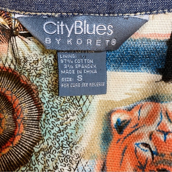 City Blues by Koret Jacket Small Denim Chambray Blue Large‎ Buttons Shacket - Picture 8 of 16